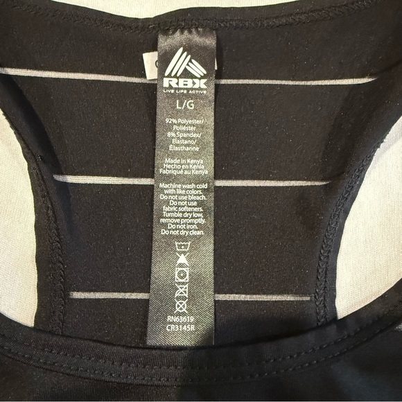 Women’s RBX Racerback Tank Top Black Horizontal Mesh Design Airy Women's Size L - Picture 7 of 7